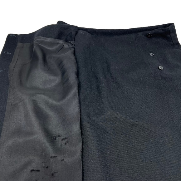 VTG Michele Black Wool Pencil Wrap Midi Length Skirt Size 13/14 14 Lined Career - Picture 11 of 15